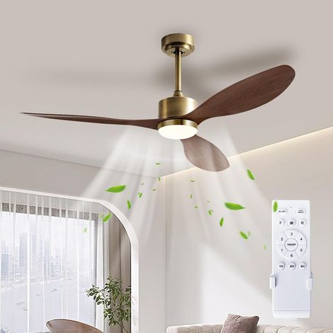 Ventilateur de plafond de 106 cm avec lumière et télécommande, moteur CC silencieux, 6 vitesses, 3 températures de couleur, 3 pales de ventilateur (1/5)