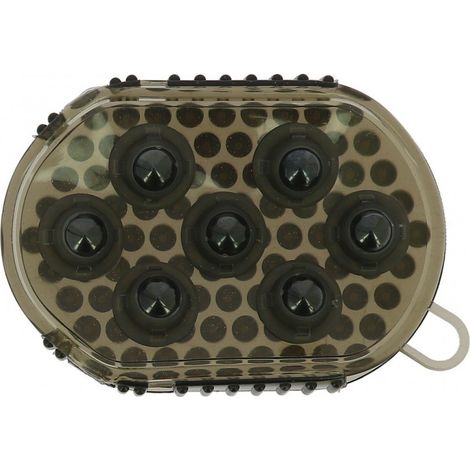 Gant double face étrille et massage noir