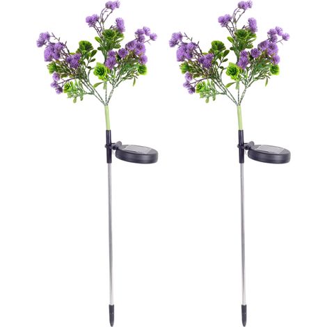 Lampes Solaire Jardin - Fleurs Lumineuses à Énergie Solaire - Détecteur Crépuscule à Aube - IP65 - Pour Extérieur Jardin Pelouse Allée - 2 Pièces (1/5)