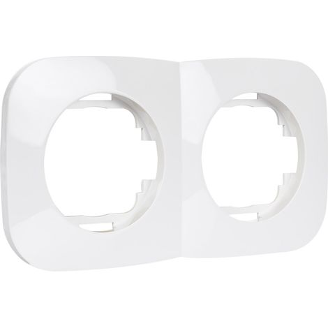Cornice 2 Moduli per Meccanismi Classic Round Bianco