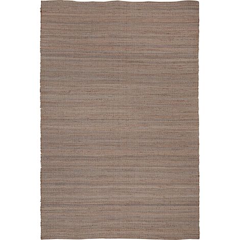 Tapis boho en jute et coton tons marron ambiance chaleureuse - Marron naturel et beige clair (1/5)