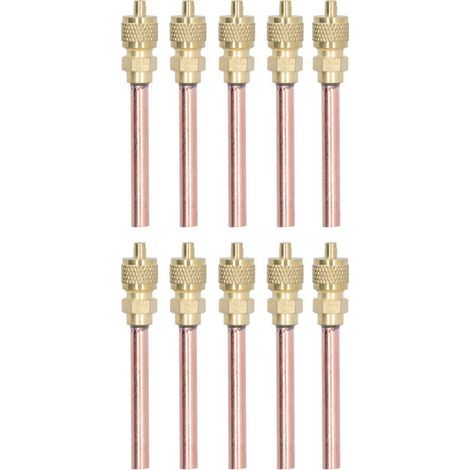 Eosnow 10 Stück 1/4 SAE HVAC Füllzugangsventile Messing-Rückschlagventil für Klimaanlagen für R22 R12 R134 (1/4)