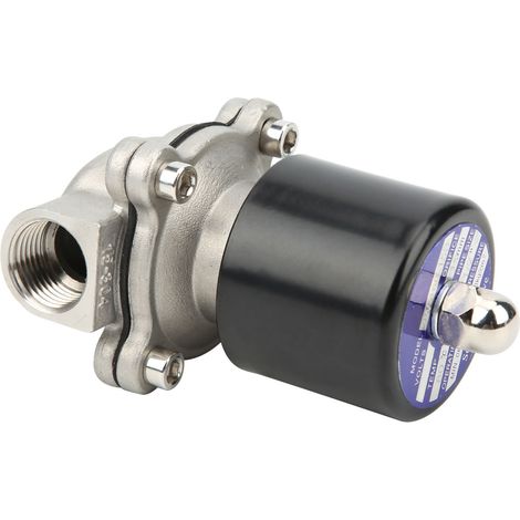 Électrovanne à action directe, en acier inoxydable, normalement fermée, alimentation industrielle 2W16015B (DC 12V) (1/5)