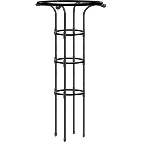 Rankhilfe für Kletterpflanzen – Gartenspalier mit Rostschutzbehandlung, erhältlich in 6 Größen (125 cm/155 cm, Schwarz/Weiß) – 1 Set zur einfachen Montage (1/5)