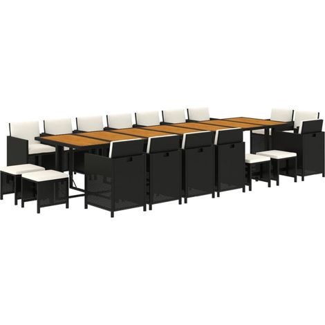 VidaXL - Ensemble bistro - résine tressée acacia - 3 pcs noir - jardin (1/5)