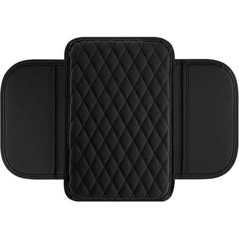 Housse accoudoir voiture universelle cuir noir, rangement imperméable console centrale SUV intérieur