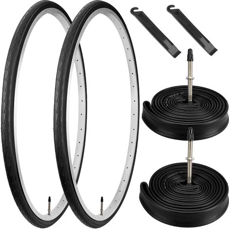Kit chambre à air et chambre à air pour vélo de route 700x28C en caoutchouc butyle pour vélo de randonnée (1/5)