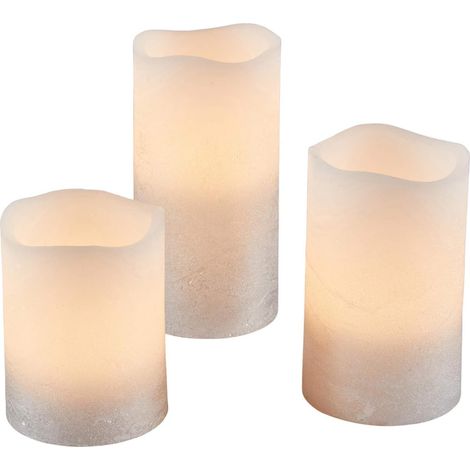 Set mit drei glänzenden Ombré-LED-Kerzen