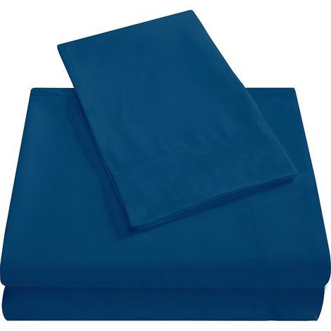 1 4-teiliges Mikrofaser-Bettwäscheset, Queen-Size, Blau, tiefe Taschen, weich (1/5)
