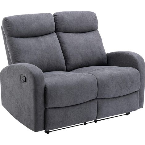 Divano relax 2 posti in Tessuto Grigio - EVELYN (1/4)