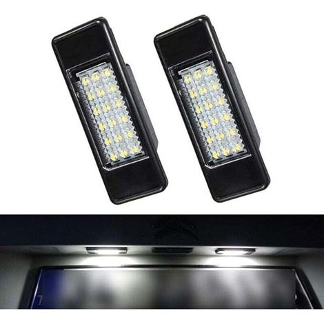Bardusch-Lot de 2 éclairages de plaque d'immatriculation à LED, Canbus sans erreur, blanc 6000 K, 18 SMD, pour Peugeot 106 1007 207 307 308 3008 406 407 508 806 Citroën C2 C3 C4 C5 C6 DS3 (1/4)