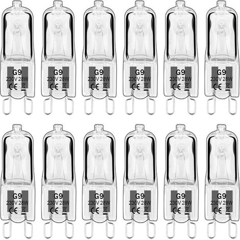 Ampoule LED G9,Ampoule Halogene G9 28W 230V, 350LM 2700K Blanc Chaud Dimmable, G9 Ampoules Capsule, pour Lustres, Lampes de Paysage, Appliques Murales, éclairage d'armoire, Lot de 10 (1/5)