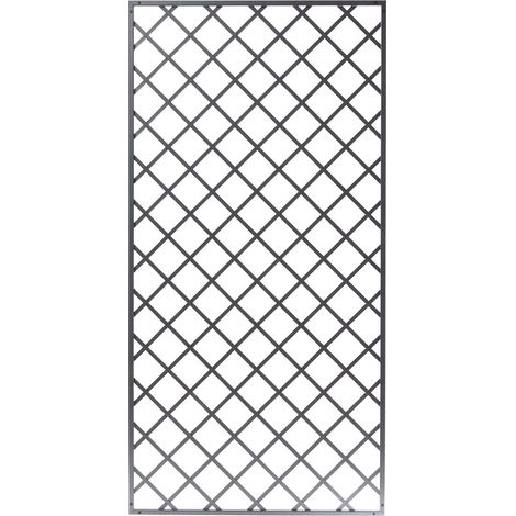 Set 2 Pezzi Traliccio Fisso con Cornice per Giardino Verdemax 180x90 cm in Alluminio Antracite (1/3)