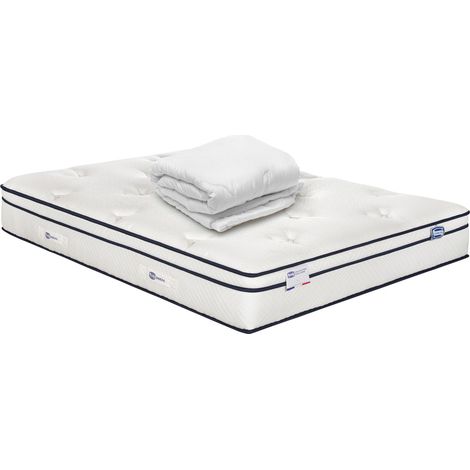 Matelas INEGALE 140x190 Hybride, ferme H27 + couette (1/4)