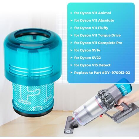 Filtres pour Dyson V11, Filtre pour Dyson V15,3 Packs Filtres de remplacement pour Dyson V11 V15 SV14 SV17 SV22 Detect Animal Absolute Extra Pro Torque Drive Motorhead Aspirateur, Remplacer DY-970013- (1/4)