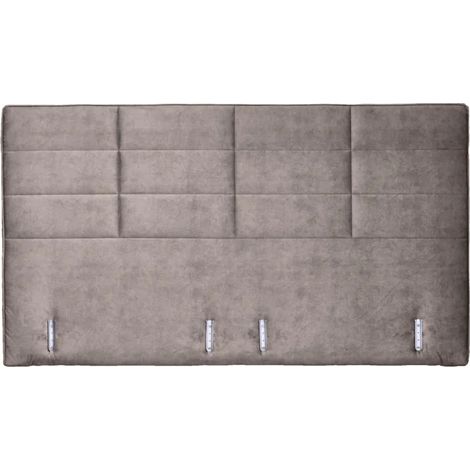 Tête de lit 180 cm rembourrée en tissu velours marron taupe – BRANDON (1/5)