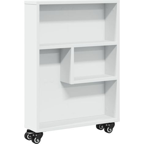 Aufbewahrungswagen Schmal Weiß 48x13x68 cm Holzwerkstoff vidaXL