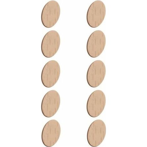 Cyclingcolors – Lot de 10 cache vis autocollants en plastique couleur bois hêtre – Diamètre 16mm – Pour finition soignée des projets de bricolage (1/2)
