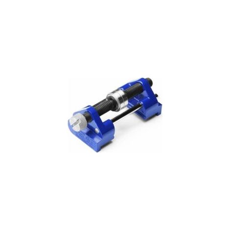 Schärfhilfe – Edelstahl – Seitliche Klemmung – Fester Winkel – Mit Rolle für Holzmeißel, Hobelmesser und Flachmeißel – Blau – Crezuo (1/4)