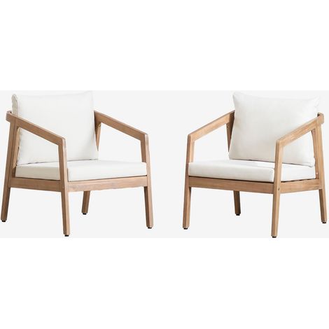 Pack de 2 sillones de jardín en madera de acacia Kaela SKLUM (1/5)