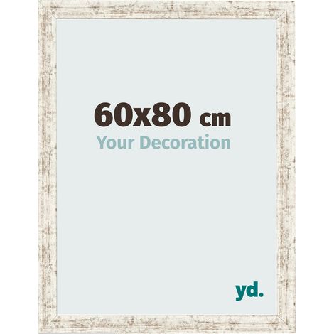 yd. - Cadre photo 60x80 - Blanc Vintage - MDF - Bologna (1/5)