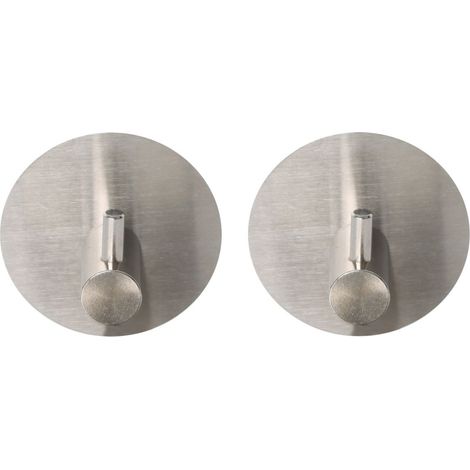 Lot de 2 Patères Adhésives Rondes "Fixeo" 5cm Chrome
