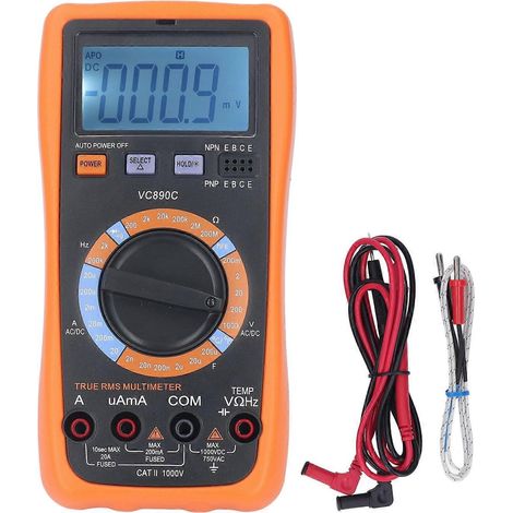 Digitales Multimeter Gleich- und Wechselspannungs-/Stromprüfer Voltmeter Amperemeter für Haushalt und Auto