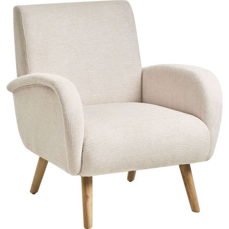 Armchair PLASSEN Fabric Light Beige (1/5)