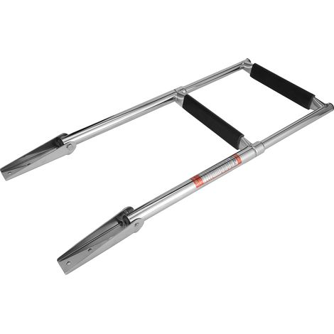 Échelle de bateau télescopique pliable en acier inoxydable 2 marches pour plateforme supérieure de ponton marin yacht (1/5)