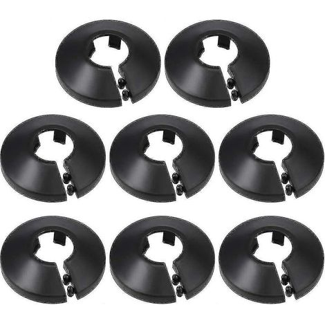 Cache-tuyau décoratif en PP noir, 8 pièces, pour radiateur, tuyau d'eau, 16 mm. (1/4)