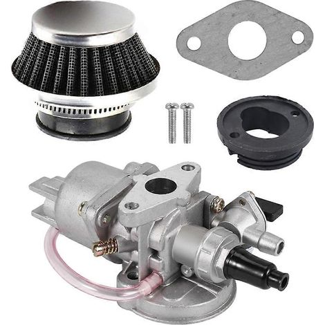 Kit filtre à air 42 mm + carburateur pour moteur 2 temps 47 cc/49 cc, mini moto, quad, dirt bike, pocket bike (argenté) (1/5)
