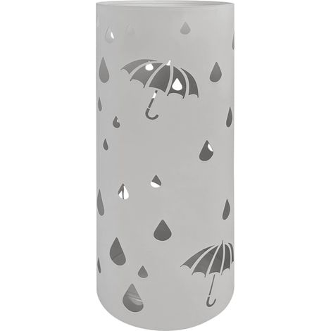 Portaombrelli Interno Esterno Elegante in Metallo Con Ganci Per Ombrellini Design Moderno Modello 3 Grigio
