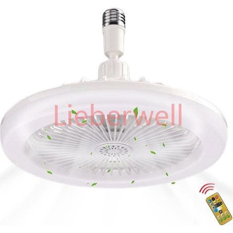 Ventilateur plafond avec lumières et télécommandeLampe E27 ventilateurs de plafond silencieux 30W avec minuterie (1/4)