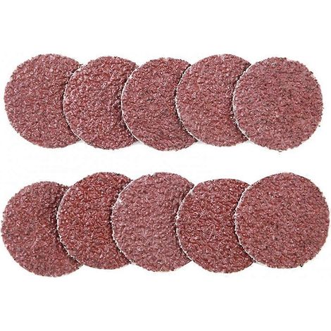 Lot de 10 disques abrasifs de 5 cm (2 pouces) à grain 20/60/120/240, avec bouton autobloquant. (1/5)