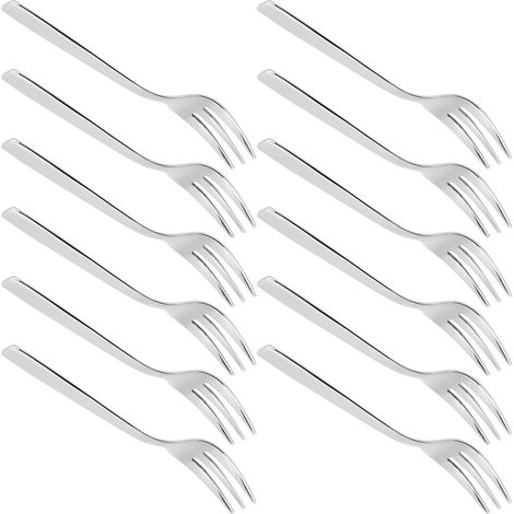 12 Fourchettes en Acier Inoxydable pour Dégustation, Apéritif, Gâteau, Dessert, Salade et Fruits