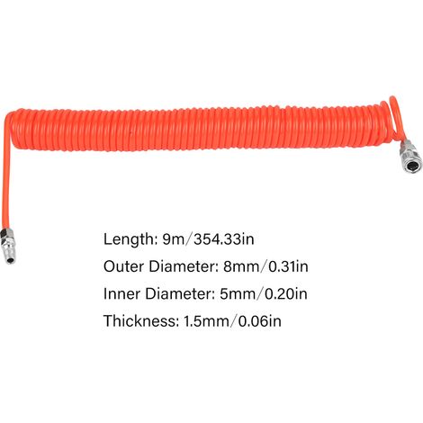 Le tube à ressort en PU 85 avec connecteur convient aux pompes à air à tube à ressort pour compresseurs d'air. (1/5)
