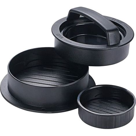 royaluxe -Presse à Burger, 3 en 1 Presse à Hamburger, Kit de Moule à Hamburger antiadhésif, Presse à Burger & Steak haché, kit Presse à Hamburger pour Griller au Barbecue (Plastique ABS) (1/5)