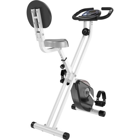 Heimtrainer F-Bike Fahrradtrainer Mit 8-Stufigem Magnetwiderstand, Höhenverstellbar, Stahl, Schwarz+Grau, 43X97X109 Cm