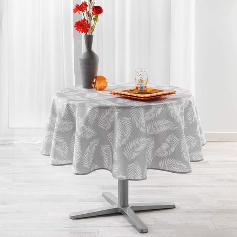 Douceur d'Intérieur LIFETTE - Tovaglia Rotonda, 180 cm, Colore: Grigio (1/2)