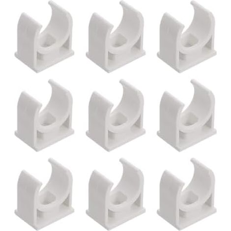 Colliers en PVC Blanc 40 MM, Lot de 100, Crochet U et Support pour Tubes Métalliques, Fixation Tuyaux d'Eau Accessoires Plomberie - (1/5)