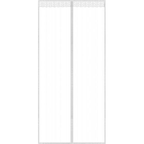 Moskitonetz-Tür, 140 x 240 cm, magnetischer Fliegentürvorhang, automatisch schließendes Insektenschutz-Moskitonetz für Balkontüren, Wohnzimmer, ohne Bohren (weiß) (1/4)