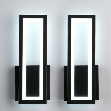 Lot de 2 appliques murales LED, lampe de chevet moderne, applique murale LED, éclairage décoratif d'intérieur, lumière blanche 6000 K (1/5)