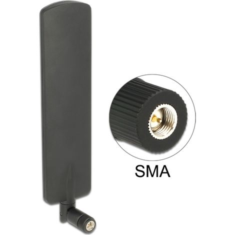 Delock antena lte macho sma 2 dbi omnidireccional con uniÓn de inclinaciÓn negro