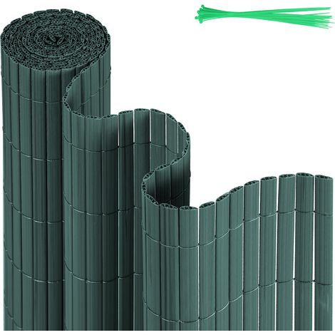 Randaco PVC Sichtschutzmatte Balkon & Zaun – Wetterfester Sichtschutzzaun für Zaun, Windschutz, Zuschneidbar Grün 90x900cm