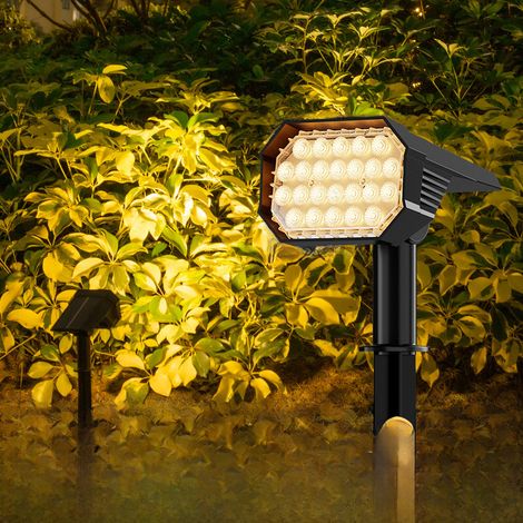 Lampe solaire transfrontalière pour pelouse, lampe de sol étanche, projecteur pour jardin ou cour, lampe d'extérieur (YH0528 - lumière blanche) (1/5)