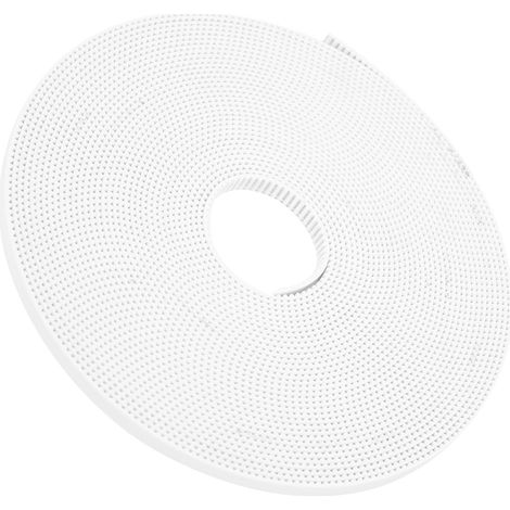 Courroie synchrone blanche antidérapante dentée crantée avec âme en acier 2GT 6mm (10 mètres)