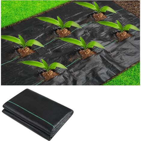 Tissu de couverture d'herbe, tissu résistant à l'herbe, tissu perméable à l'eau 100 g/m² et stabilisateur UV, géotextile résistant à l'herbe couvrant le paysage de jardin, 1 x 20 (1/5)