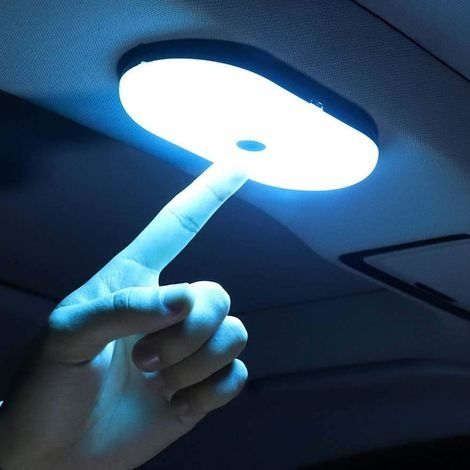 Quadratische LED-Innenraumleuchte mit Touch-Funktion, USB-aufladbar, 3 Farben, Leselampe (1/4)