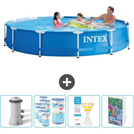 Intex Piscine Tubulaire Ronde - 366x76 cm - 5-pièces SCB107 (1/4)