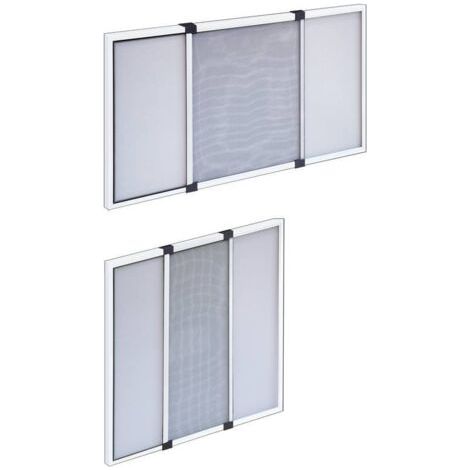 Moustiquaire extensible pour fenêtre 70x50 cm – Réglable de 50 à 92 cm – Textile et plastique blanc – Installation facile (1/4)